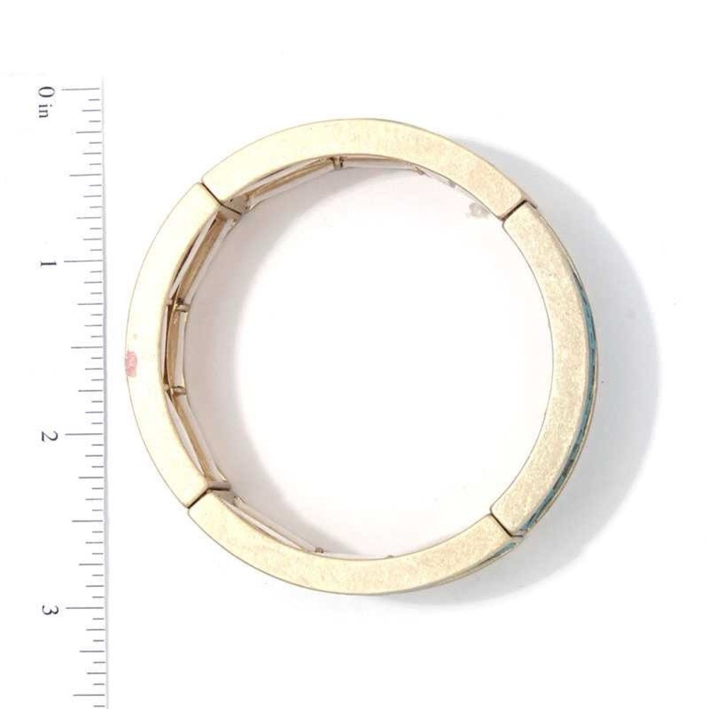 Aztec Pattern Metal Stretch Bracelet - Picture 2 of 2
